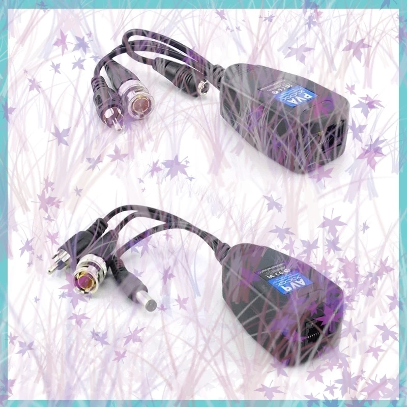 

1/2/5Pairs 3 in 1 Passive Power Video Balun Male BNC Connectors Converter Supply Passive Transceiver for CCTV HD Camera DVR C4