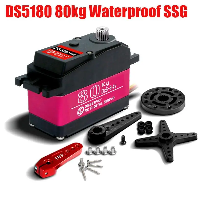 

Waterproof DS5180 80kg SSG Large Servo / DC 6~8.4v HV High Torque Digital Rc Servo For 1:5 HSP HPI Rc Car / Baja Car