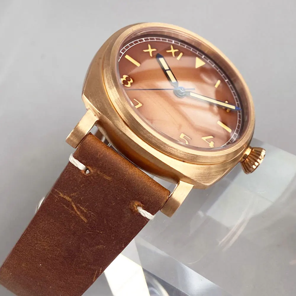 Tandorio 42mm CUSN8 Soild Bronze Case Sapphire Crystal 200M waterproof NH35Automatic Movement Watch Men California Dial Lume