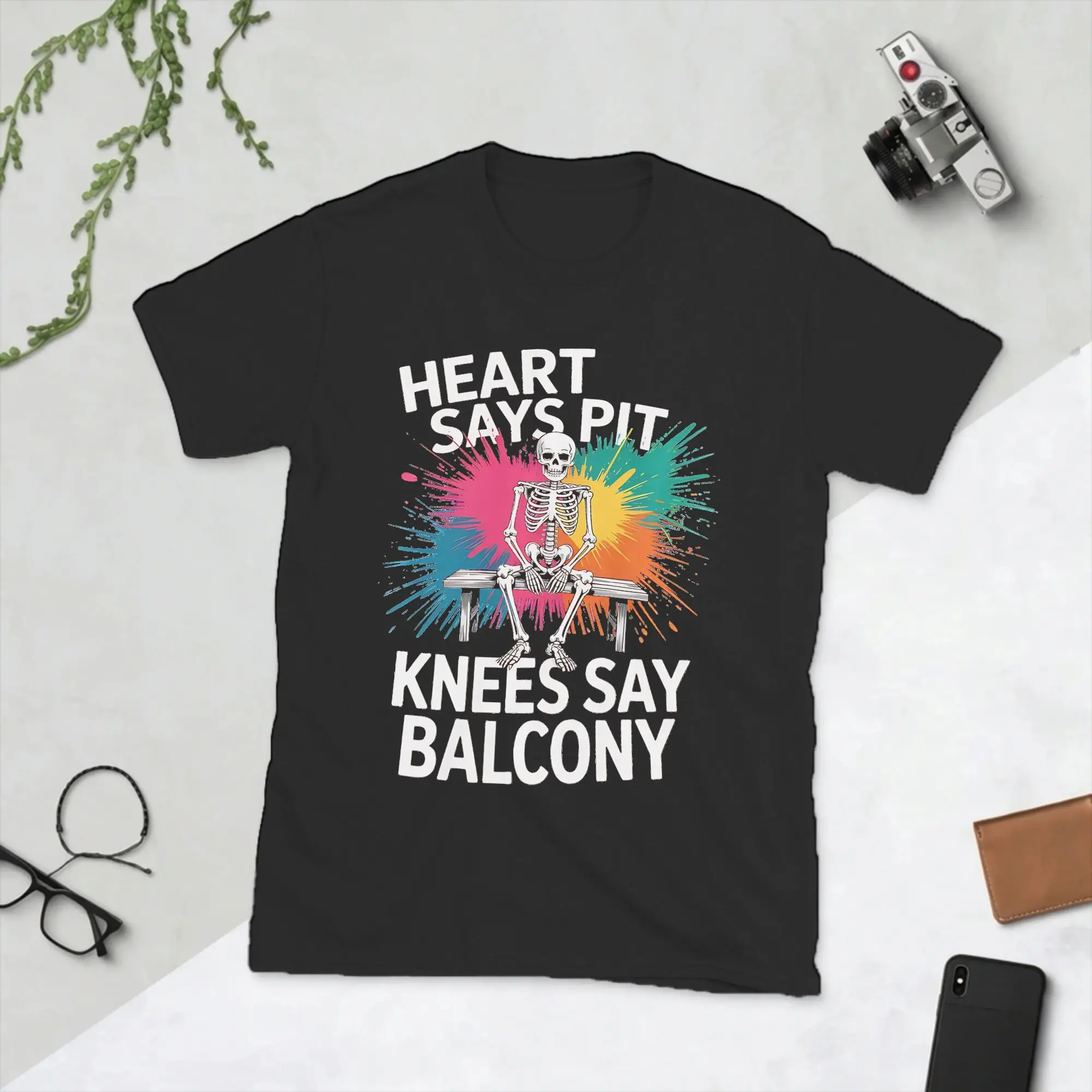 Heart Says Pit Knees Say Balcony Tri-Blend  T Shirt Men's Cotton Tops Harajuku  Crewneck Short Sleeve
