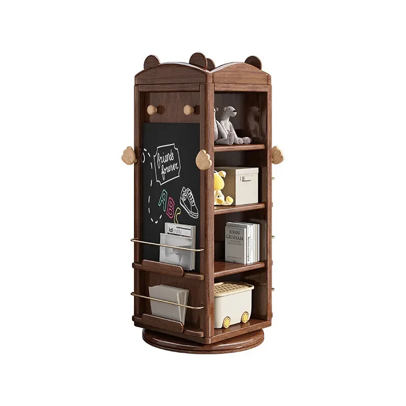 DSA simple modern solid wood rotating bookshelf bookcase large capacity reading area picture book shelf