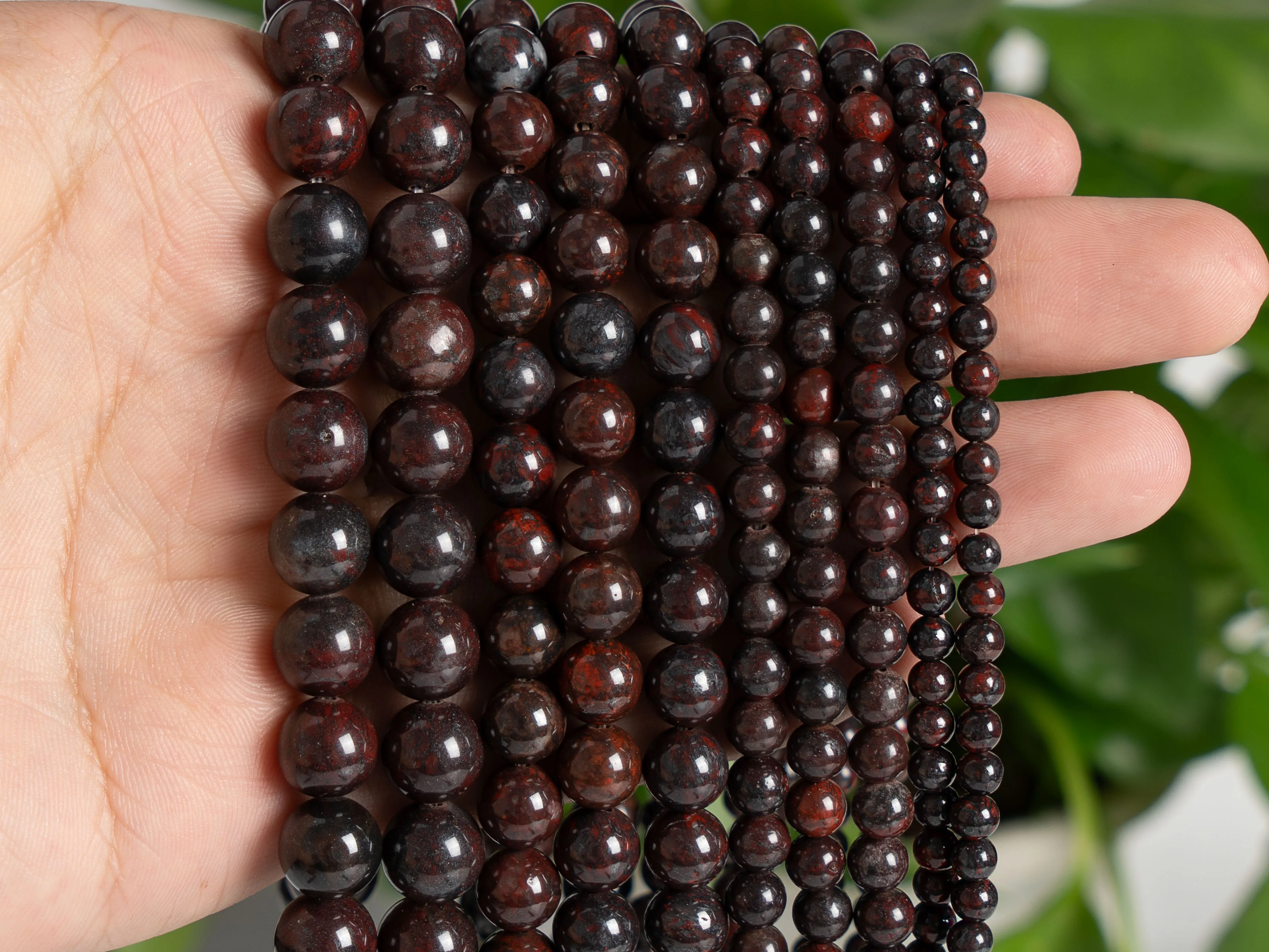 Genuine Natural Dark Red Brecciated Jasper Beads Grade AAA Gemstone Round Loose Beads 4/6/8/10/12mm for Jewelry Making