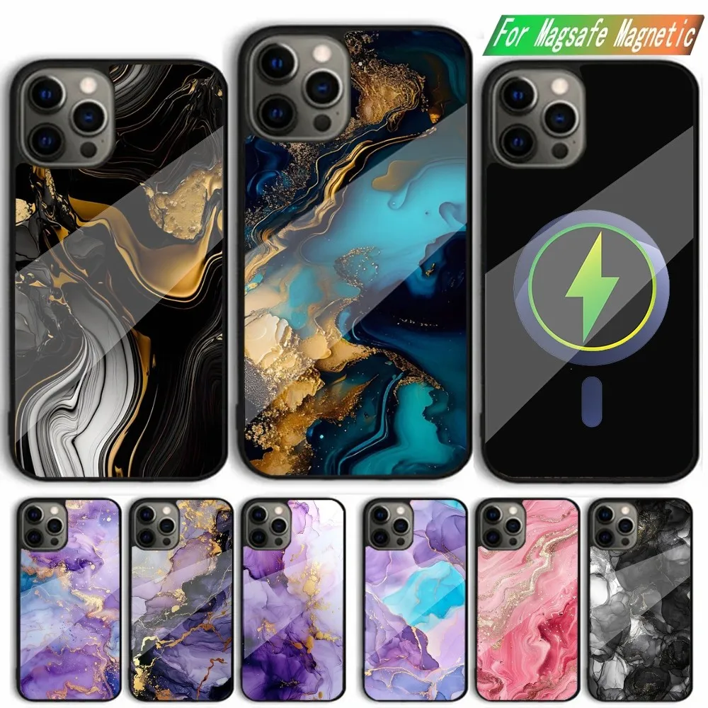 

Marble Art Fashion Pattern Phone Case For iPhone 15,14,13,12,11,Plus,Pro,Max Mini Magsafe Magnetic Wireless Charging