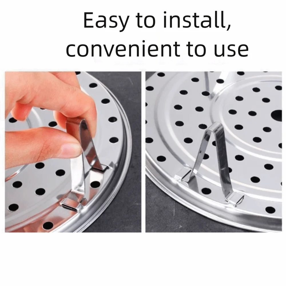

5Pcs Multi Size Stainless Steel Steaming Rack Thickened Round Kitchen Steamer Holder Stackable Detachable Foot