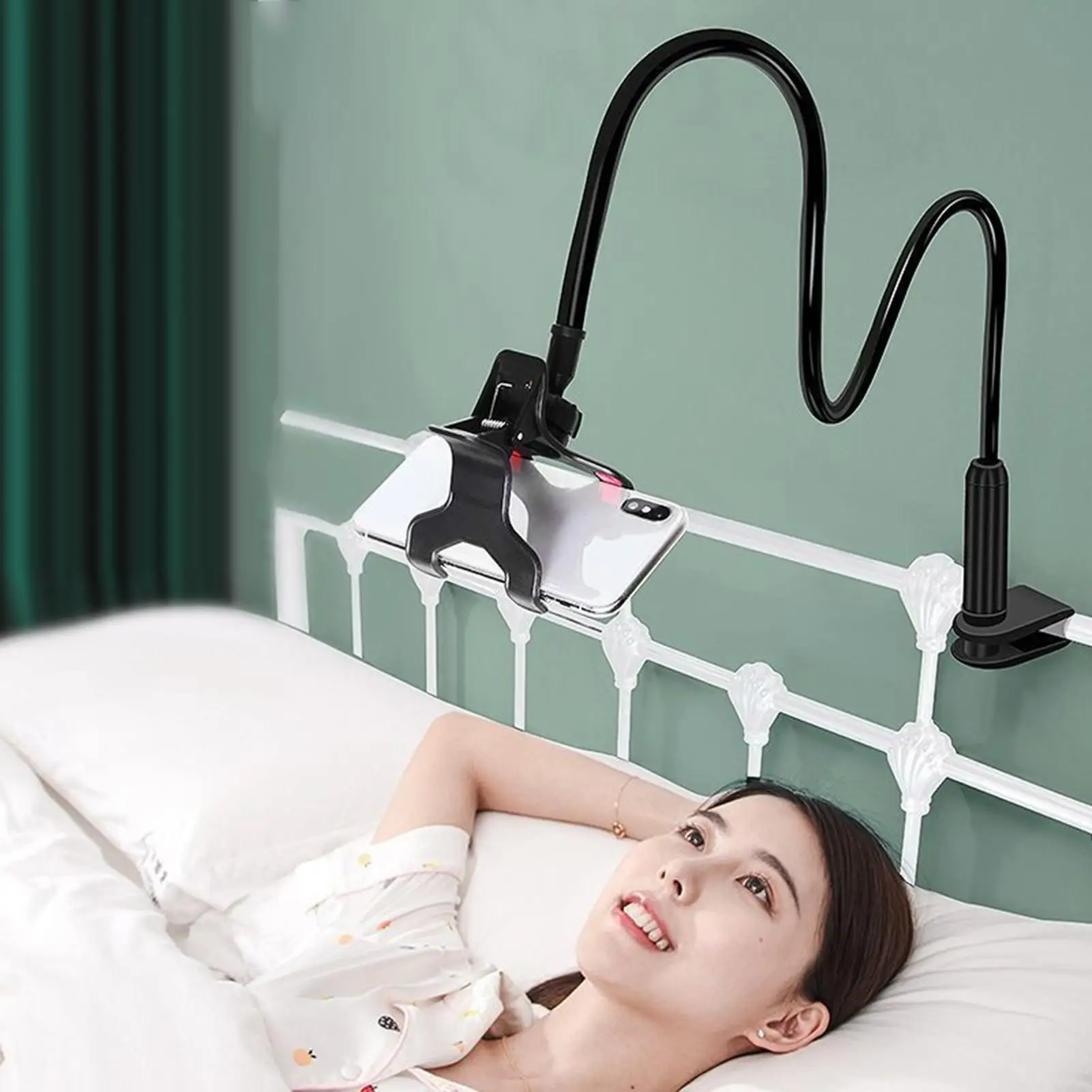 Bett Telefon Halter Biegsamen Telefon Wiege Schwanenhals Telefon Halten Für Bett Flexible Lange Arm Einstellbare Klemme Clip Handy Halterung
