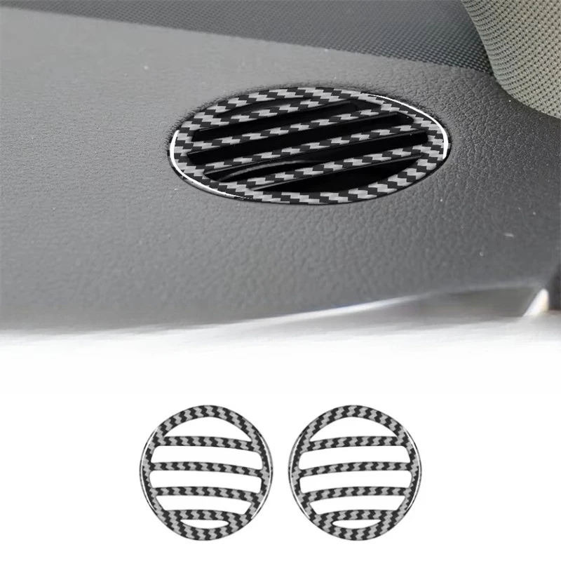 For Audi Q7 2007-2015 Accessories Carbon Fiber Interior Car Instrument Panel Defrost Air Outlet Decoration  Frame Sticker Cover