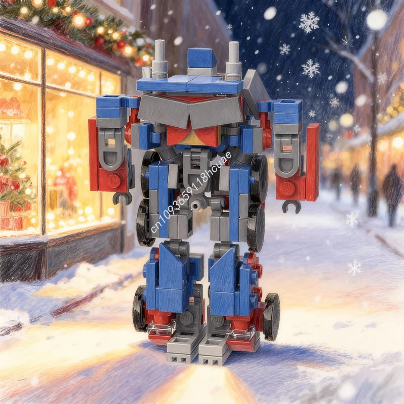 142pcs MOC Instructions Transformers Optimus Prime Model Building Blocks Toy Christmas Gifts Construction DIY Idea Education