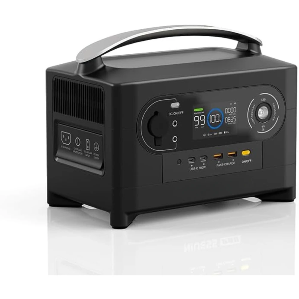 

700W/720WH Portable Power Station W/ 2 700W AC Outlets,With 100/200W Solar Panel Recharge, Camping Power Bank, Solar Generateur