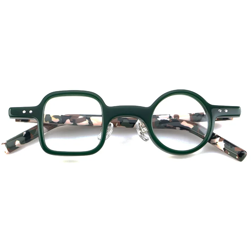 Pop Retro Round Square Glasses Frame Handmade Acetate Eyewear Optical Spectacles