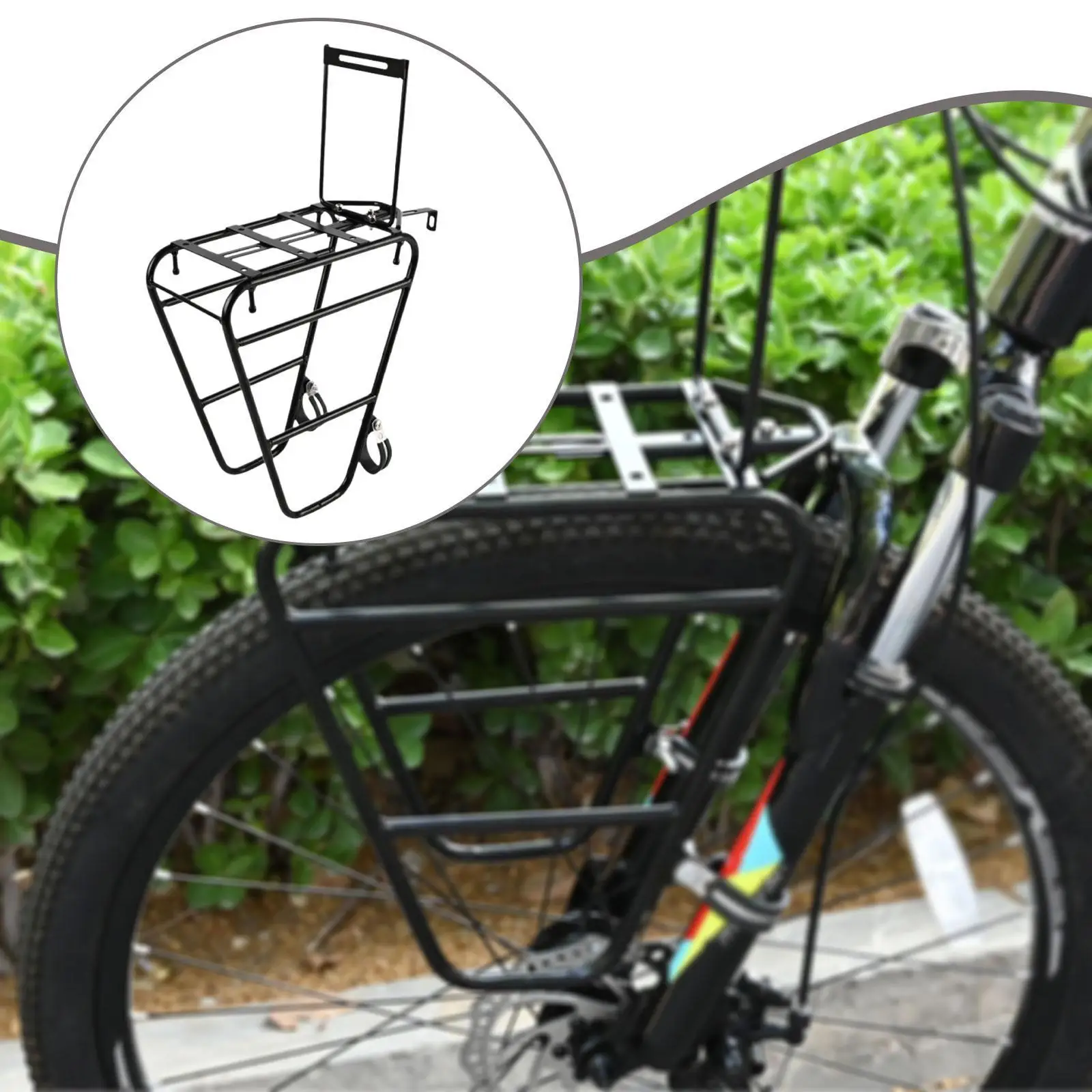 

Bike Front Rack Quick Release Steel Bracket Pannier Carrier for Folding Mountain Road Bicycle Luggage Transport