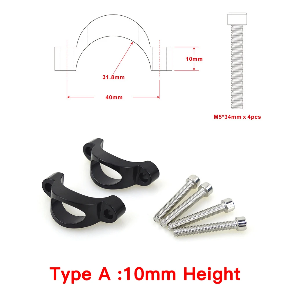 TT Aerobar Riser Spacer aus Aluminiumlegierung für 31,8 mm Lenker – Triathlon-Rennrad-Erweiterungsset (modular, 10 mm/20 mm stapelbar)