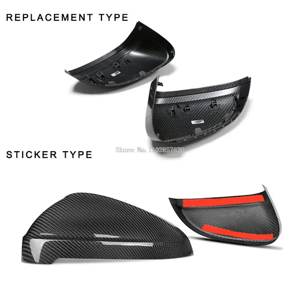 Rearview Mirror Cover for VOLVO S60 S6L V60 V40 S80L 2011-2019 Real Carbon Fiber Side Mirror Shells Add on Frame Case Protector