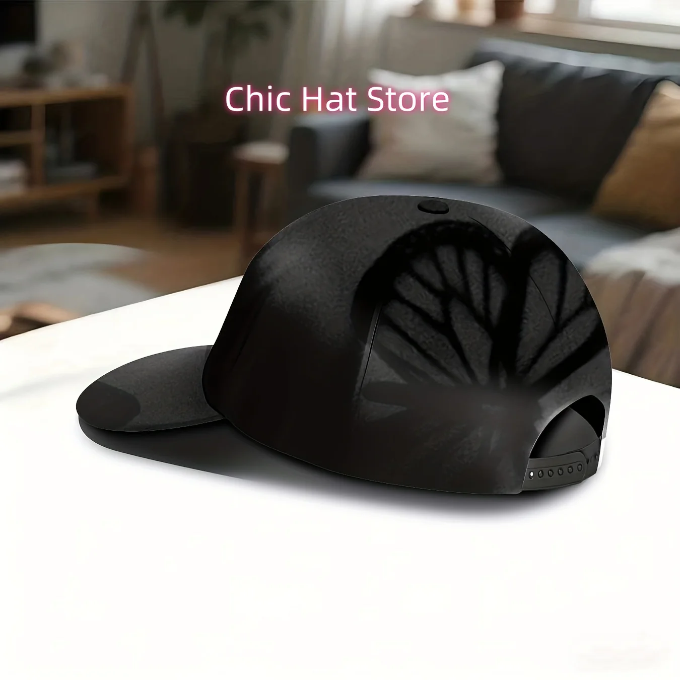 Black Butterfly Printed Baseball Cap, Fashionable Insect Pattern Hat, Trendy Street Style Cap, Unisex, Adjustable, Suitable for