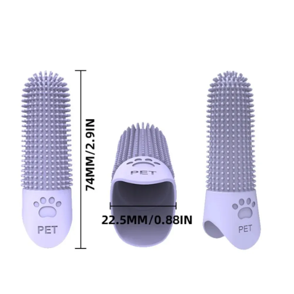 Silicone Finger Toothbrush Special Designed 360 Degree Oral Cleaner Bad Breath Removal Tool for Cats Dogs Pet Dental Care