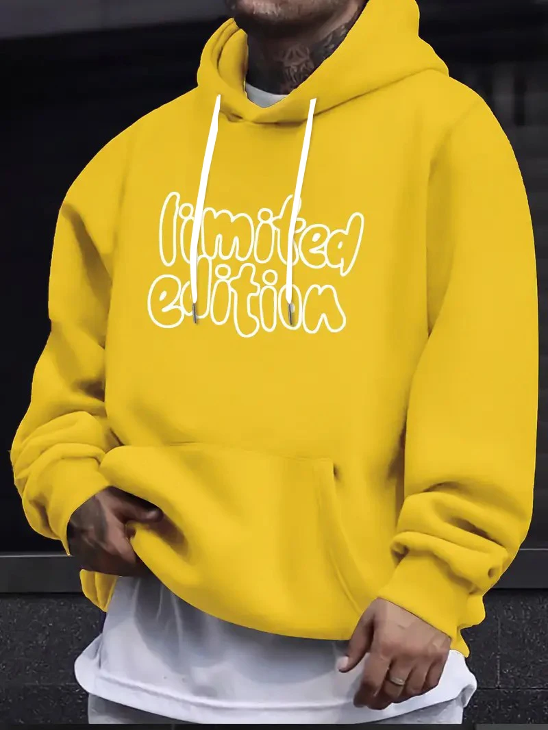 A limited edition men's hooded sweatshirt with a casual and fashionable street style for the autumn of 2025