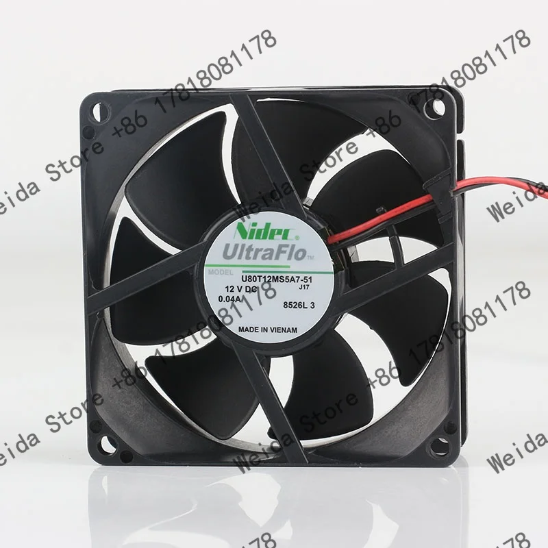 

Original Nidec 8CM DC12V 0.04A AC EC 80X80X25MM Ultra-quiet chassis Inverter 8025 Two-wire U80T12MS5A7-51 Cooling fan