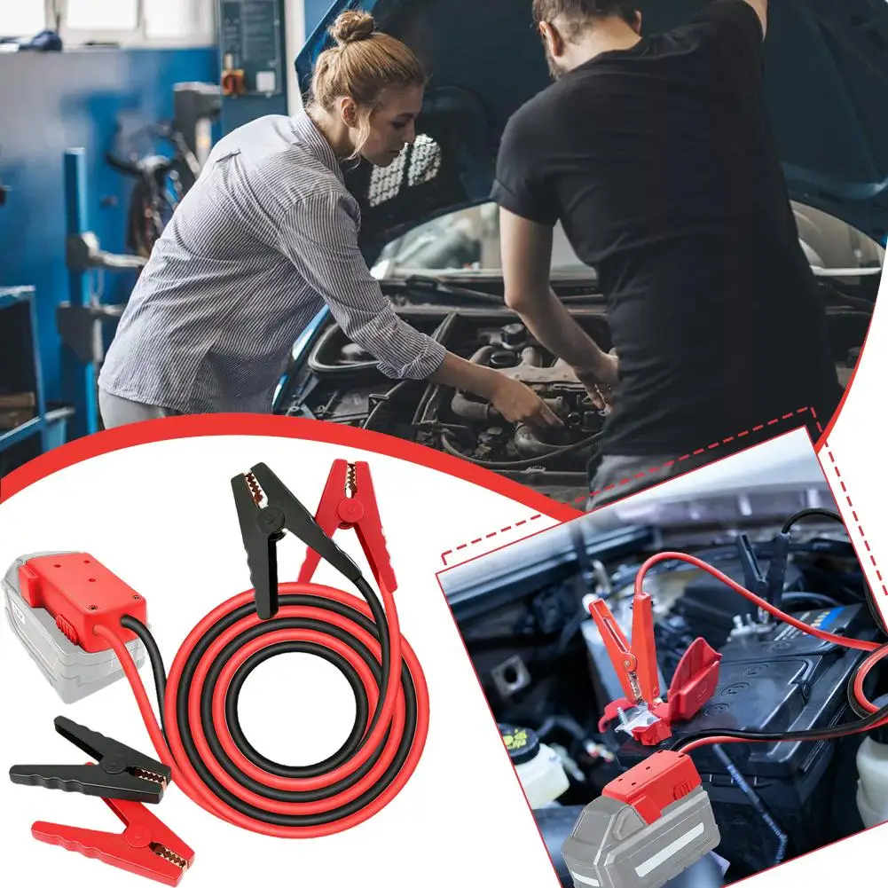 Portable Emergency Jump Starter With Jumper Cable Clip 8AWG 0.5/1/1.8m For Lidl Parkside X20V TEAM Battery For Car Jump Starting