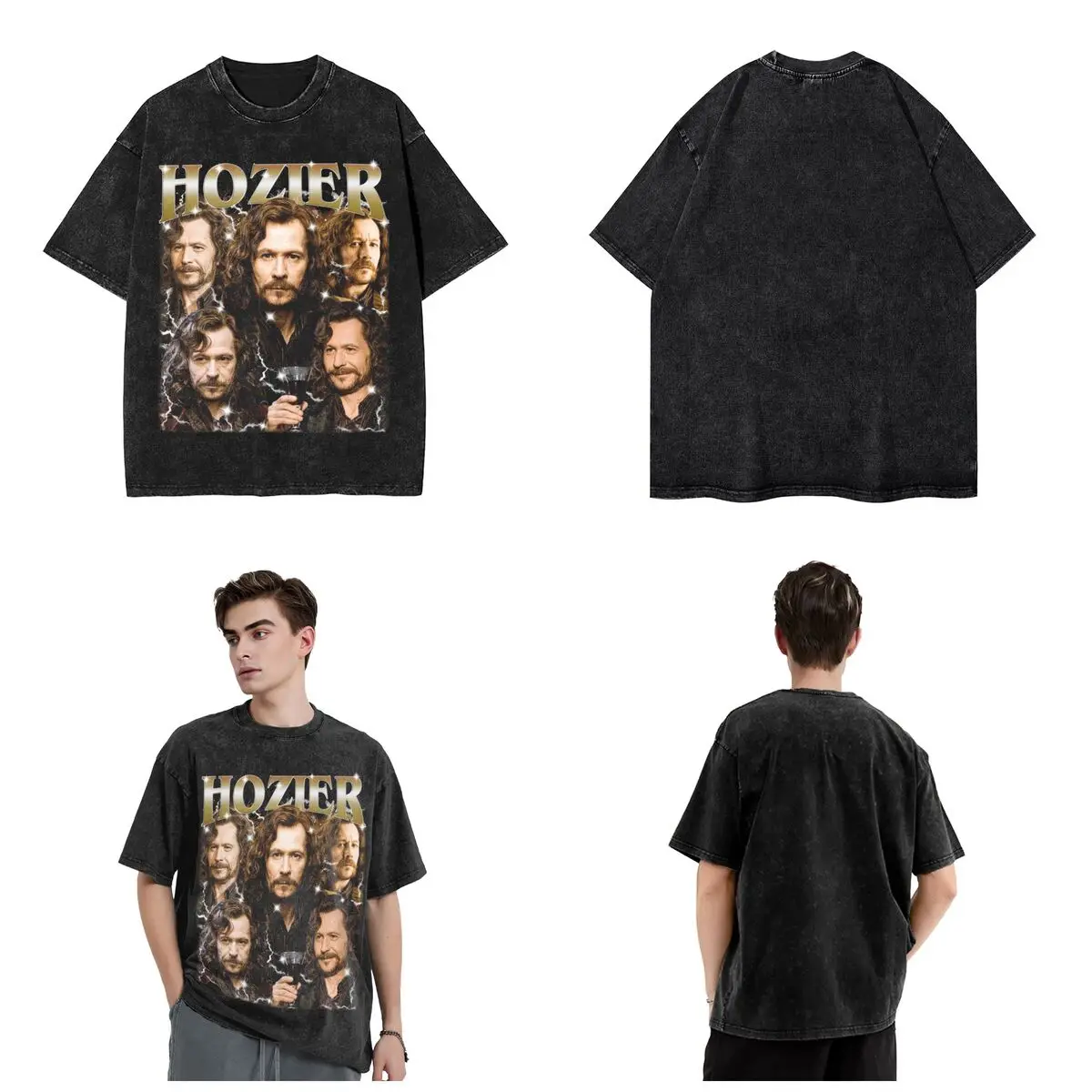 Hozier Meme Bootleg T Shirts Hip Hop Washed 100% Cotton Oversize T-Shirt Hozier Homage Vintage Streetwear Graphic Printed Tees