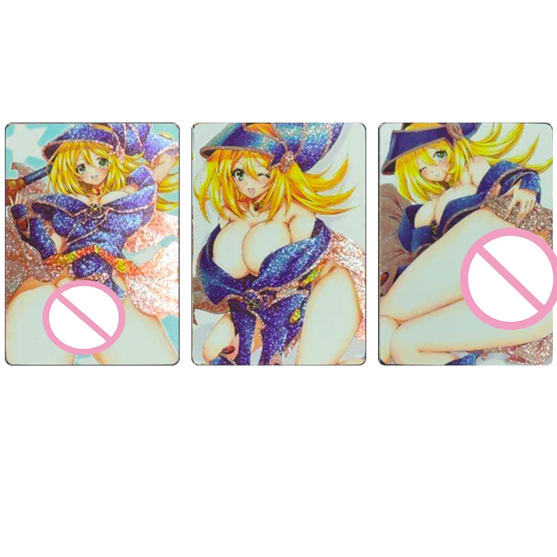 

Diy 9Pcs/set Yu-Gi-Oh! Black Magician Girl Anime Rare Bronzing Collection Flash Card Cartoon Board Game Toy Card Christmas Gift