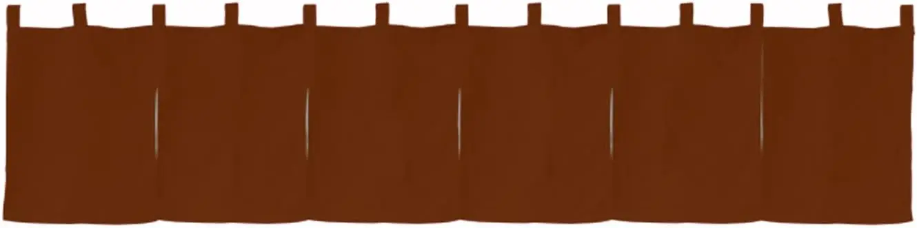 Dark Brown Japanese Noren Curtain, Solid Earth Tone Hanging Short Curtain for Tea Room Pottery Studio or Kitchen Partition