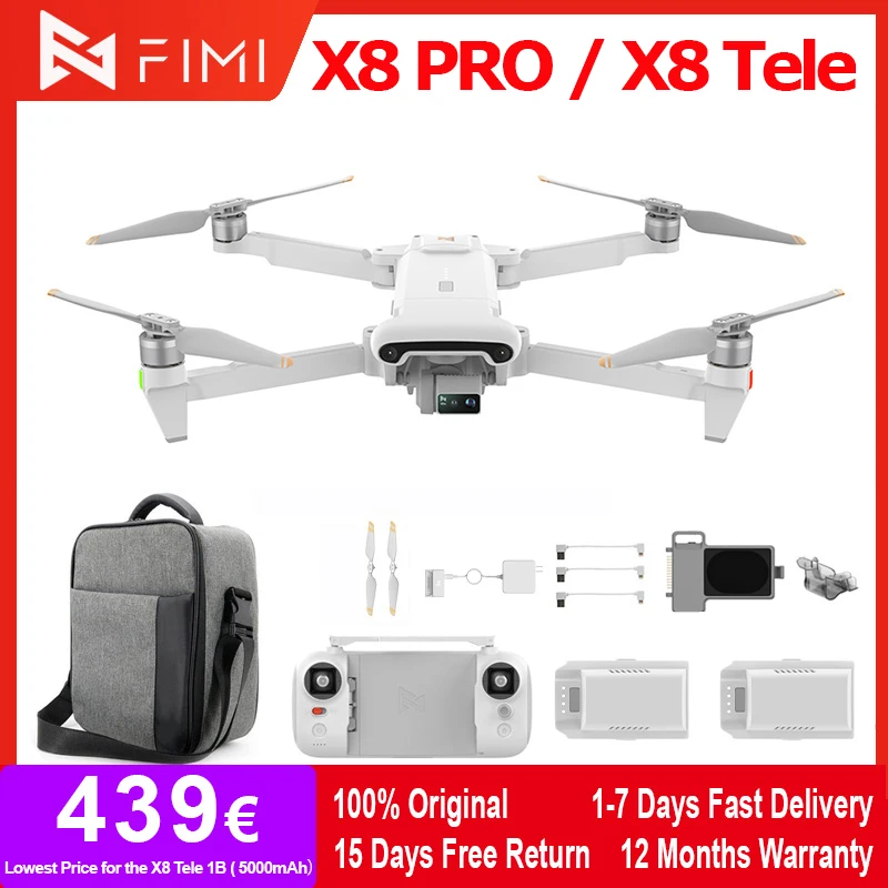 FIMI X8 TELE GPS Drone with 4K Camera 3-Axis Gimbal RC Quadcopter 10KM Remte Distance 4K 60FPS  HDR Camer Drone