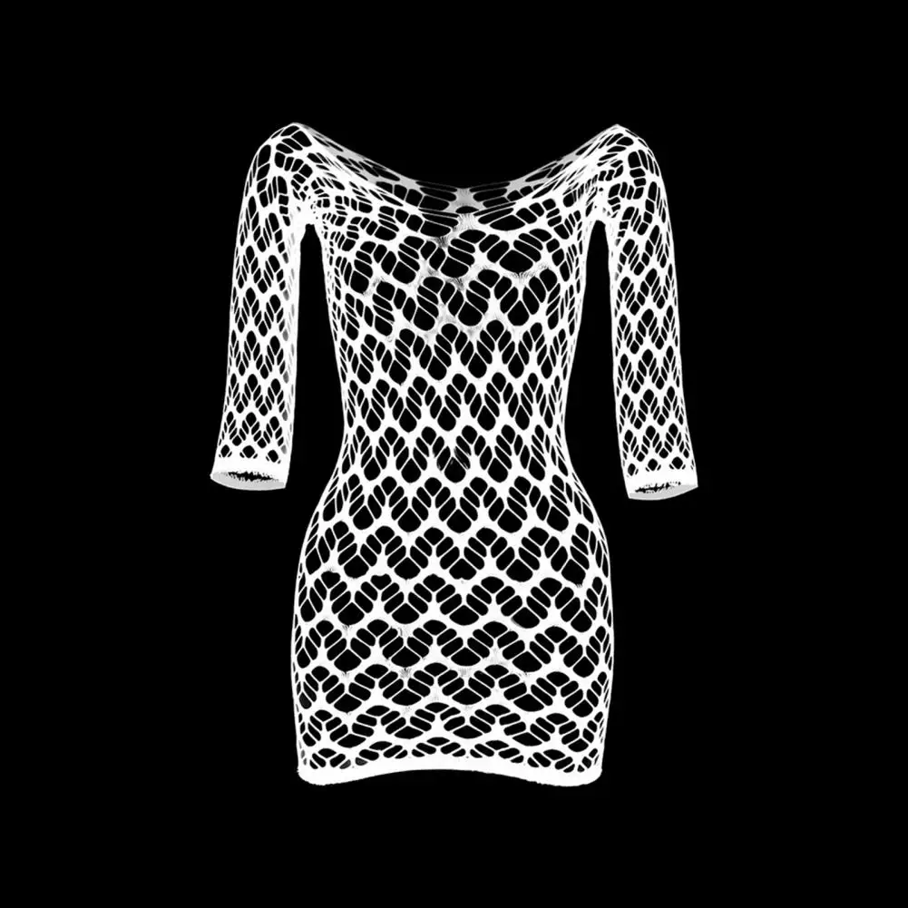 Women Swim Cover-up Swimsuit Cover Up Sexy Hollow Out Beach Cover-up Dress for Women Slim Fit V Neck Backless Bikini Mini Dress