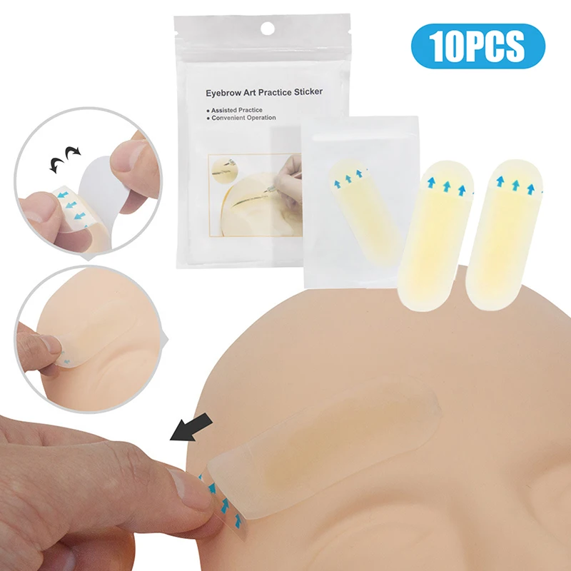 

10PCS Eyebrow Protection Transfer Eyebrow Skin Sticker Tattoo Real Operation Practice Permanent Silicone Tattoo Training