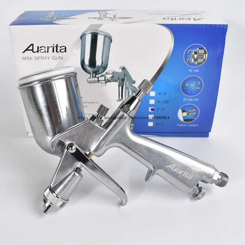 1.0mm Spray Gun MINI Gravity Airbrush Auarita F3 Professional Car Spray Tool 125cc Paint Spray Gun Best for Small Area Painting