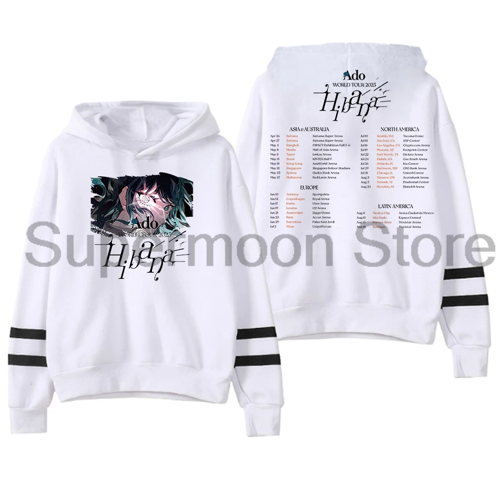 Ado Hibana World Tour 2025 Hoodie Pocketless Parallel Bars Sleeve Streetwear Men Women Hooded Sweatshirt Fashion Clothes