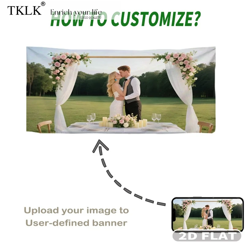 2D Flat 1pc Custom Polyester Party Banner, Personalized with Your Text & Design, Any Color, Image & Logo. Custom Indoor Outdoor