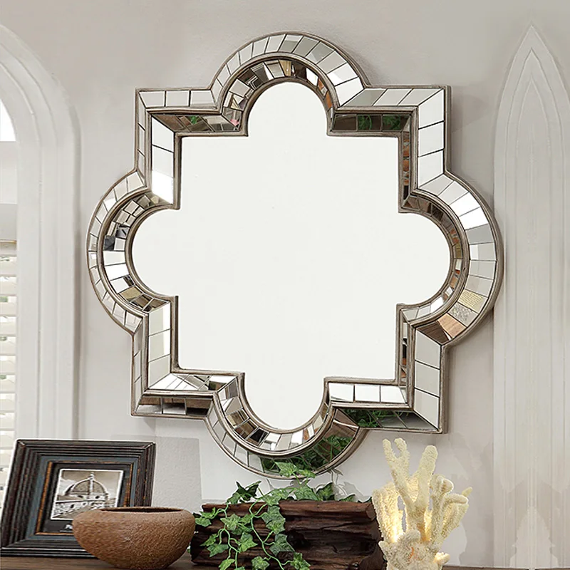 Customized plain decorative mirror Entrance Bathroom Carved boutique Special promotion