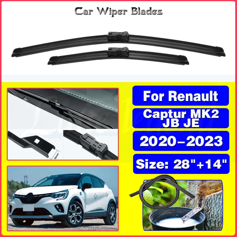 For Renault Captur MK2 JB JE 2020 2021 2022 2023 Car Wiper Front Wiper Blades Windshield Windscreen Window Rain Brushes 28