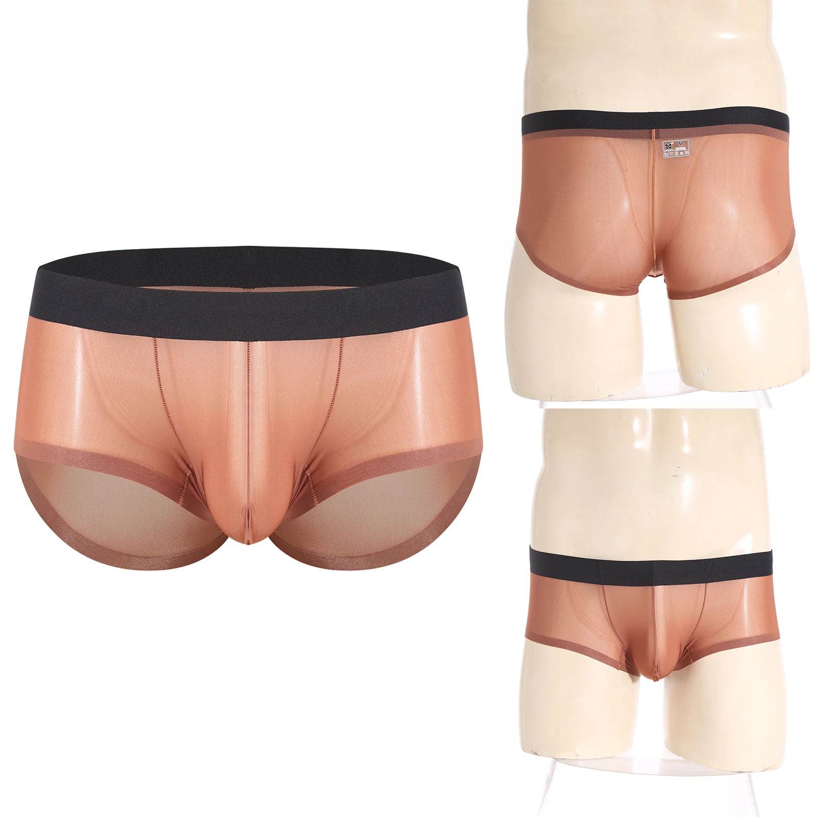 

Men's Low Rise Sheer Briefs 3D Convex Pouch Elastic Waistband Breathable Male Panties Underwear for Daily Comfort Sleep Sports