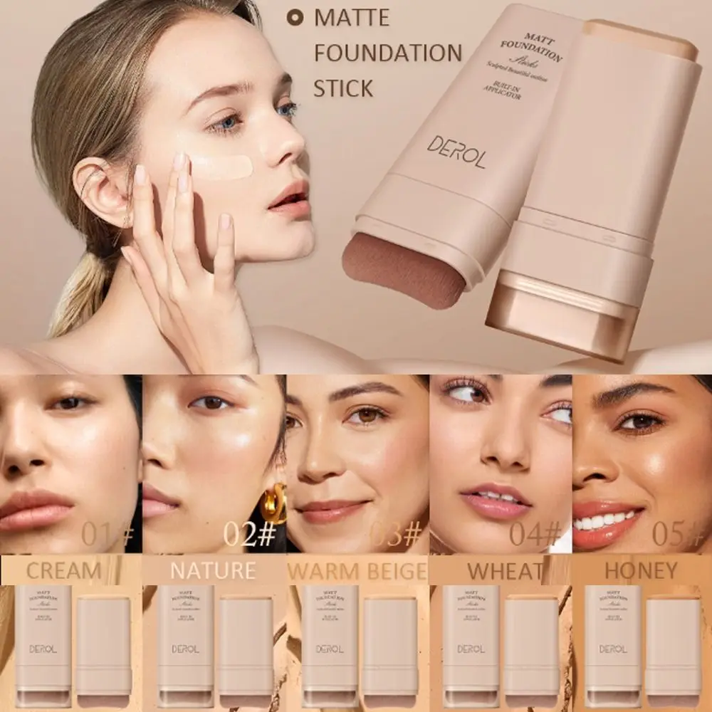 Velvet Matte Foundation Stick Highly Malleable Long-lasting High Coverage Cream Foundation Waterproof Sweatproof