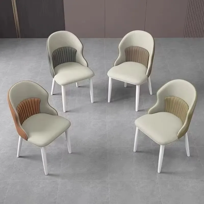 Modern Luxury Restaurant Chairs with PU Leather Seats and Metal Legs Durable Design for Hotels and Dining Rooms