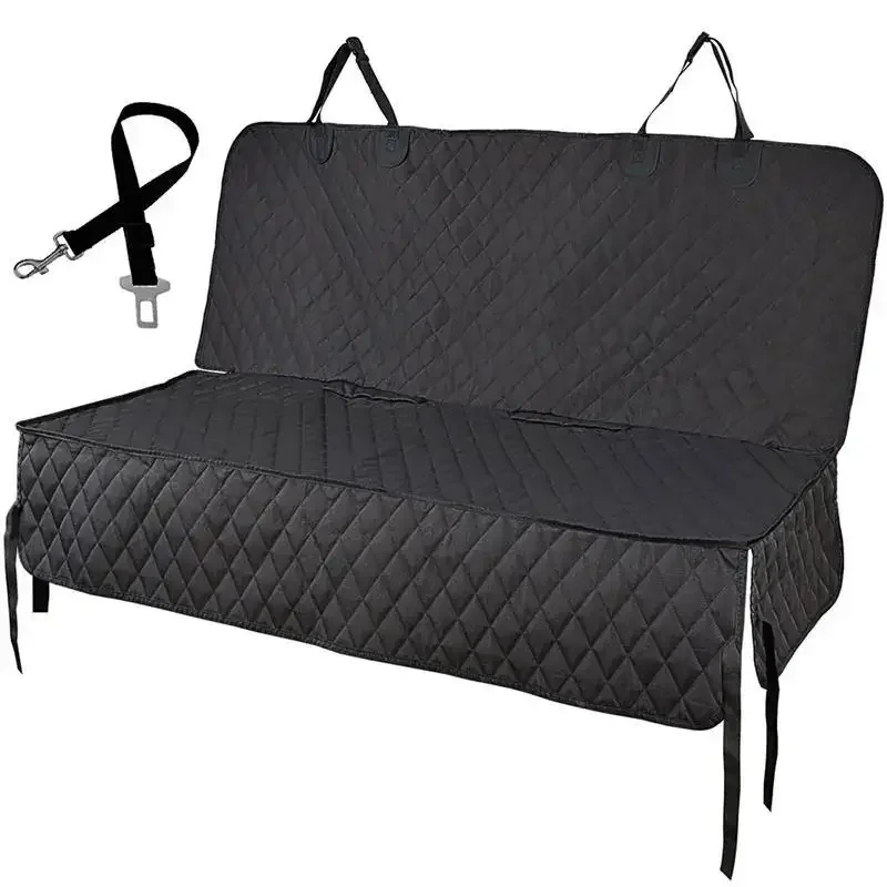 Seat Protector, Pet Friendly Non-Waterproof Black Fabric with Center Armrest Channel for Travel and Kennel Mattresses