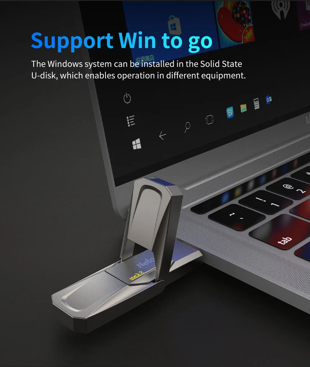 Netac USB 3.2 Solid State Pen Drive 128 GB 256 GB 512 GB 1 TB 520 MB/s Typ C USB-Flash-Laufwerk Kostenloser Versand Artikel US5 für Laptop-Telefon – Detail 12