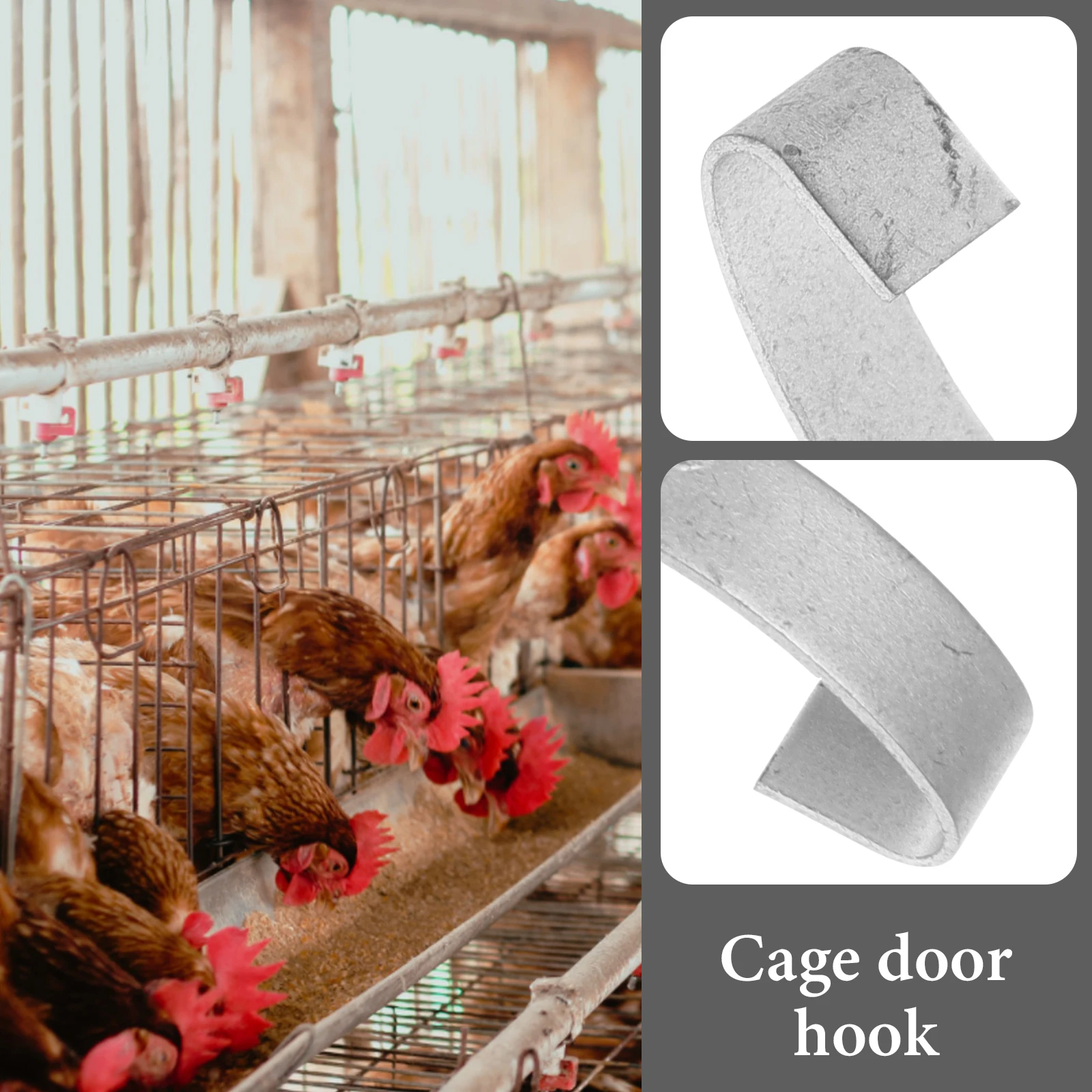 

20Pcs Chicken Cage Door Hooks Steel Durable Breeding Equipment Accessory Practical Home Storage Organizer Cage Fixing Tool
