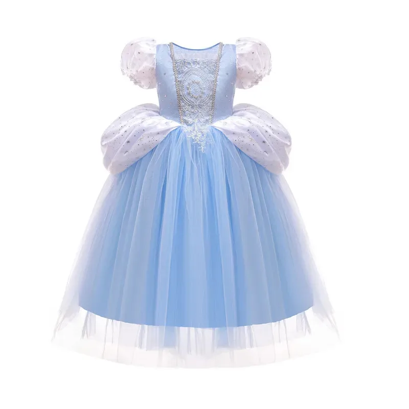 Cinderella Dress For Halloween Christmas Luxury Lace Ball Gown Party Girls Cosplay Princess Costume Kids Clothes Birthday 2-11Y