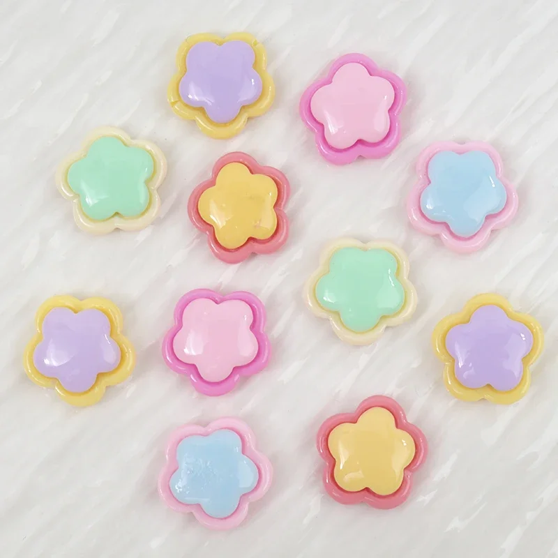 20/100pcs Flowers Resin Patch Decoration Flatback DIY Resin Crafts Handmade Keychain Hairpin Scrapbooking Nail Phone Home Decor