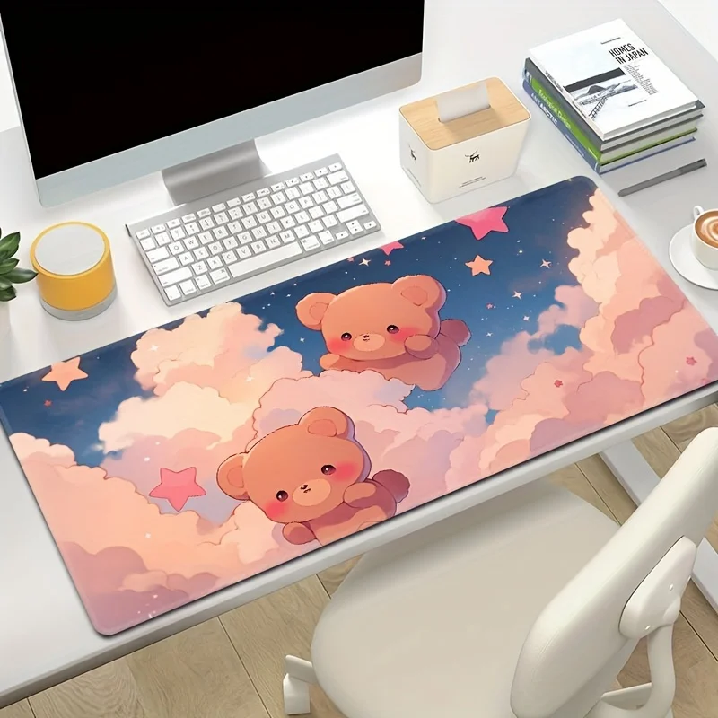 

Star Bear Mouse Pad Large Size Rubber Base Anti-slip PC Desk Accessories Mousepad for Offices and Gamer Keyboard Mats Decor Mat