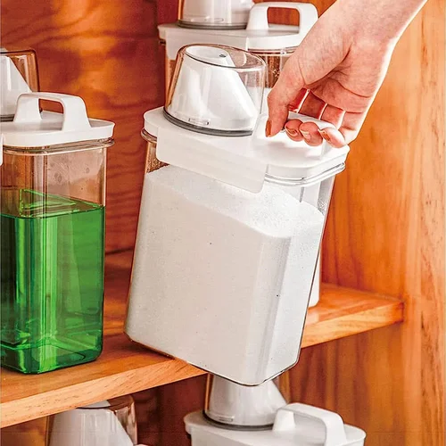 세탁 분말 세제 디펜서 용기, 다목적 플라스틱 시리얼 항아리, 측정 컵, 식품 도장 보관 용기 Best5 세탁 분말 세제 디펜서 용기, 다목적 플라스틱 시리얼 항아리, 측정 컵, 식품 도장 보관 용기 Best5