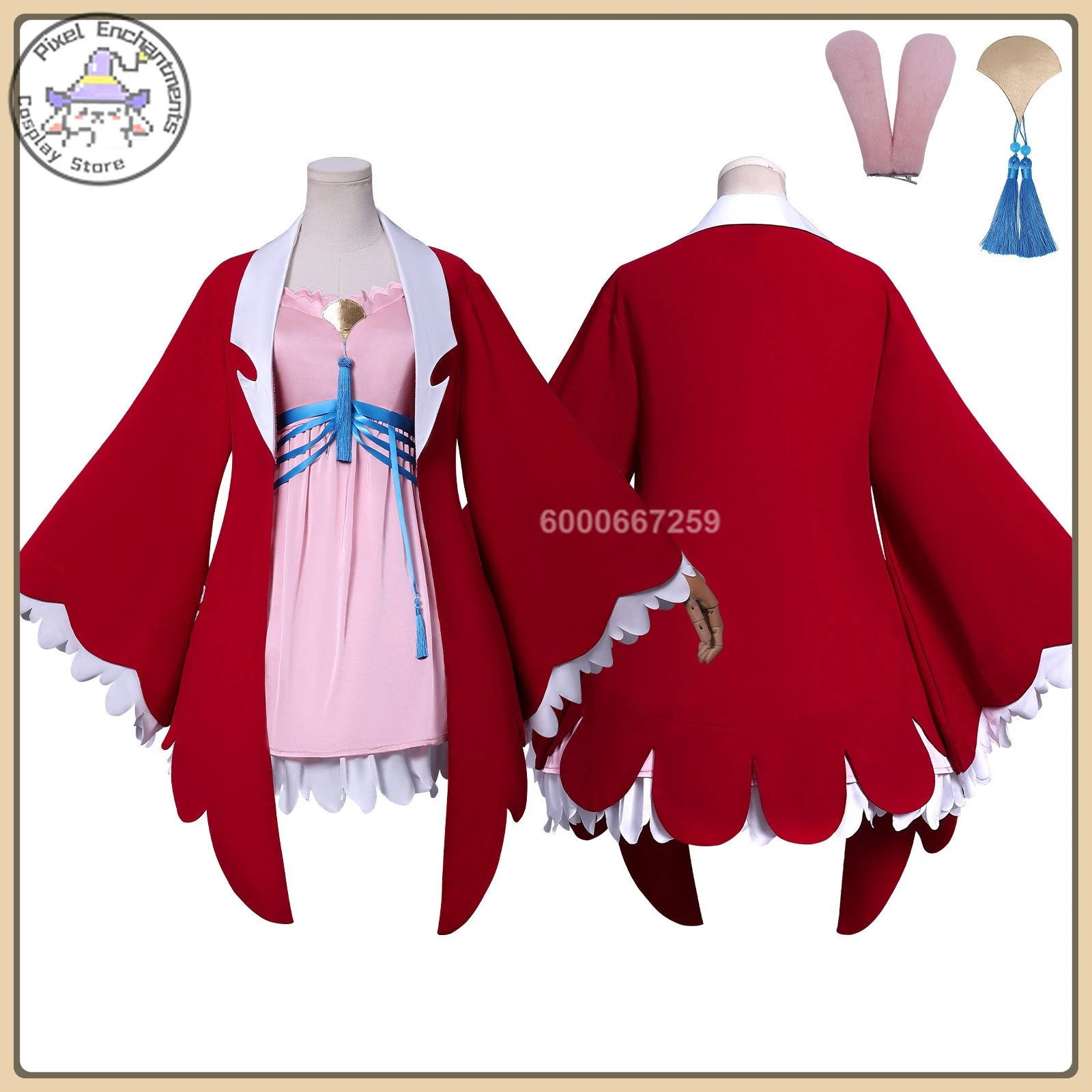 

Hot Xiaowu Cosplay Costume (Ethereal Fairy Style) Gradient Wig + Tulle Dress Full Set High Quality Anime Clothes (Female)