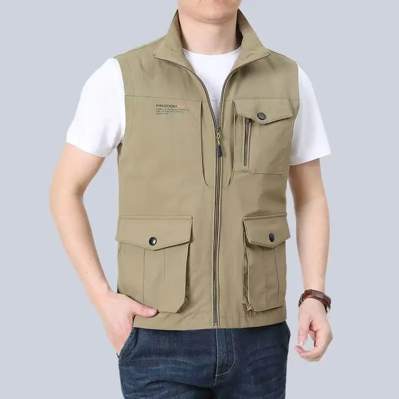 

Spring Autumn New Youth Men's Japan Korea Military Tooling Multi-bag Quick-drying Functional Outdoor Casual Vest