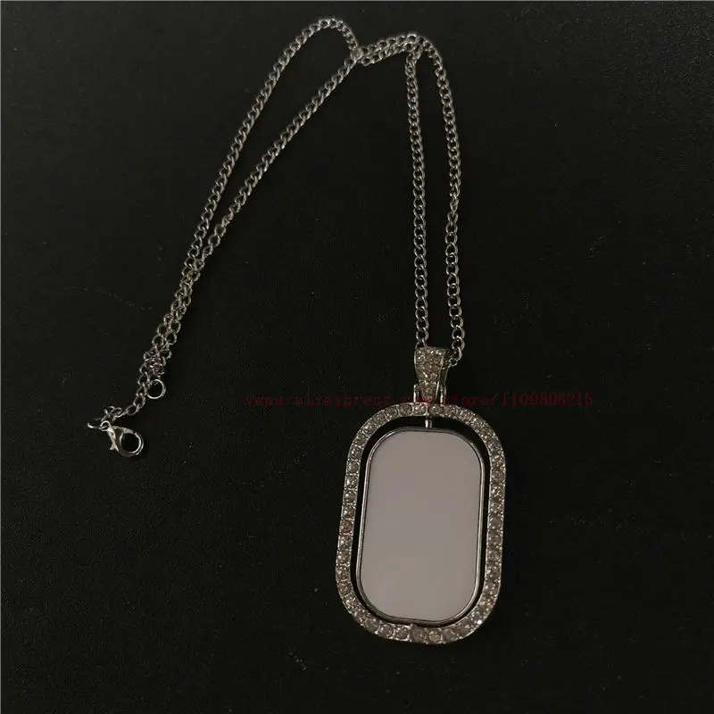 

sublimation blank rotate necklaces pendants hot transfer printing pendant consumables two sided printing 15pcs/lot