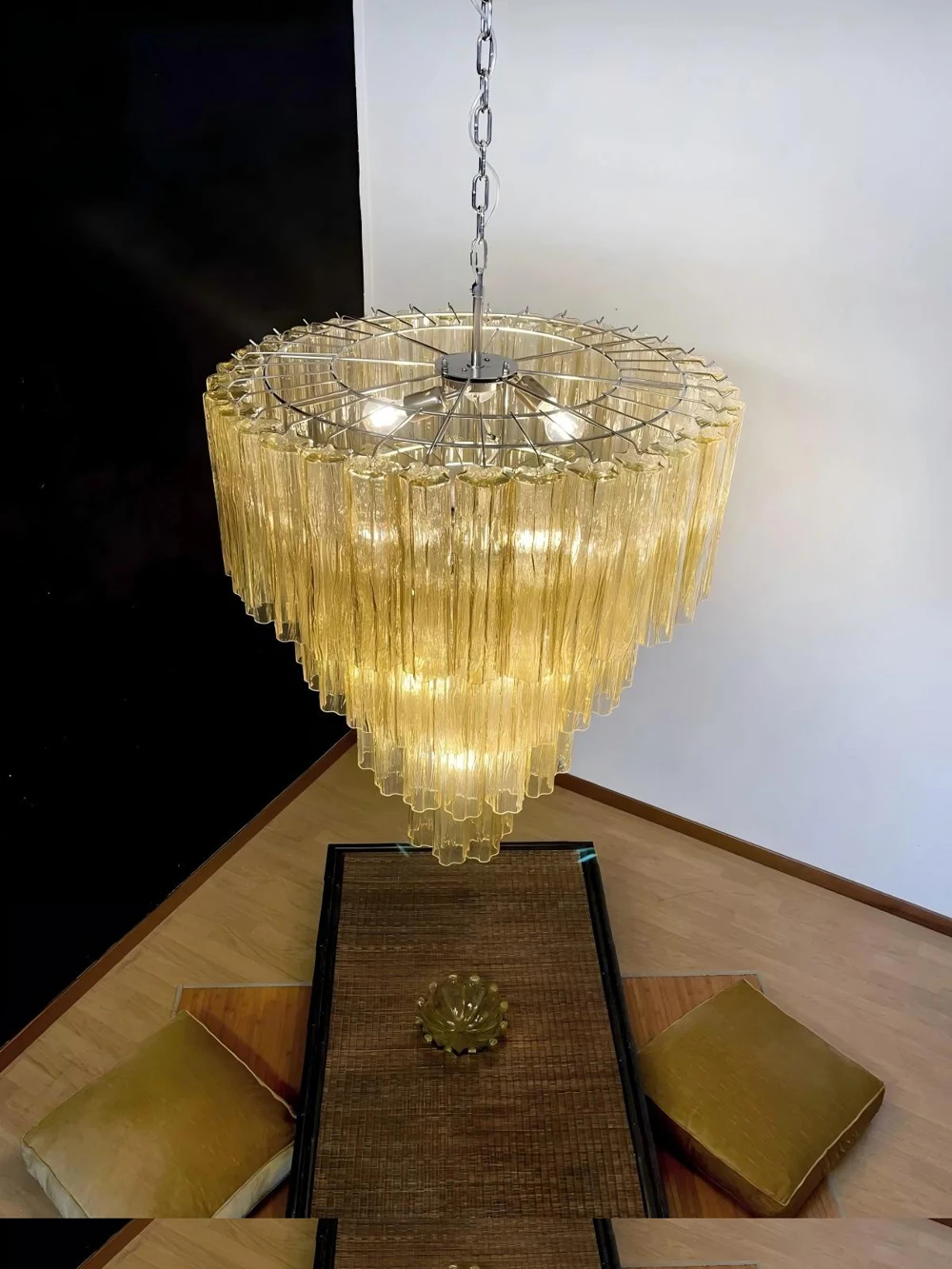 2-7 Layer Murano Series Amber Glass Lustre LED Chandelier Suspension Luminaire Lampen 2026 Penant