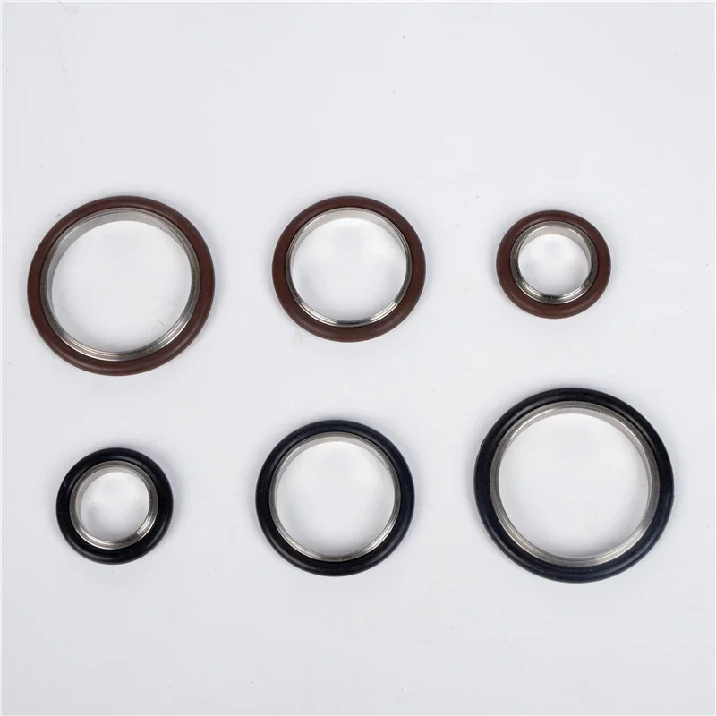 KF10 KF16 KF25 KF40 KF50 304 Stainless Steel Aluminium Alloy Vacuum Bracket FKM Fluorine Rubber Ring Gasket