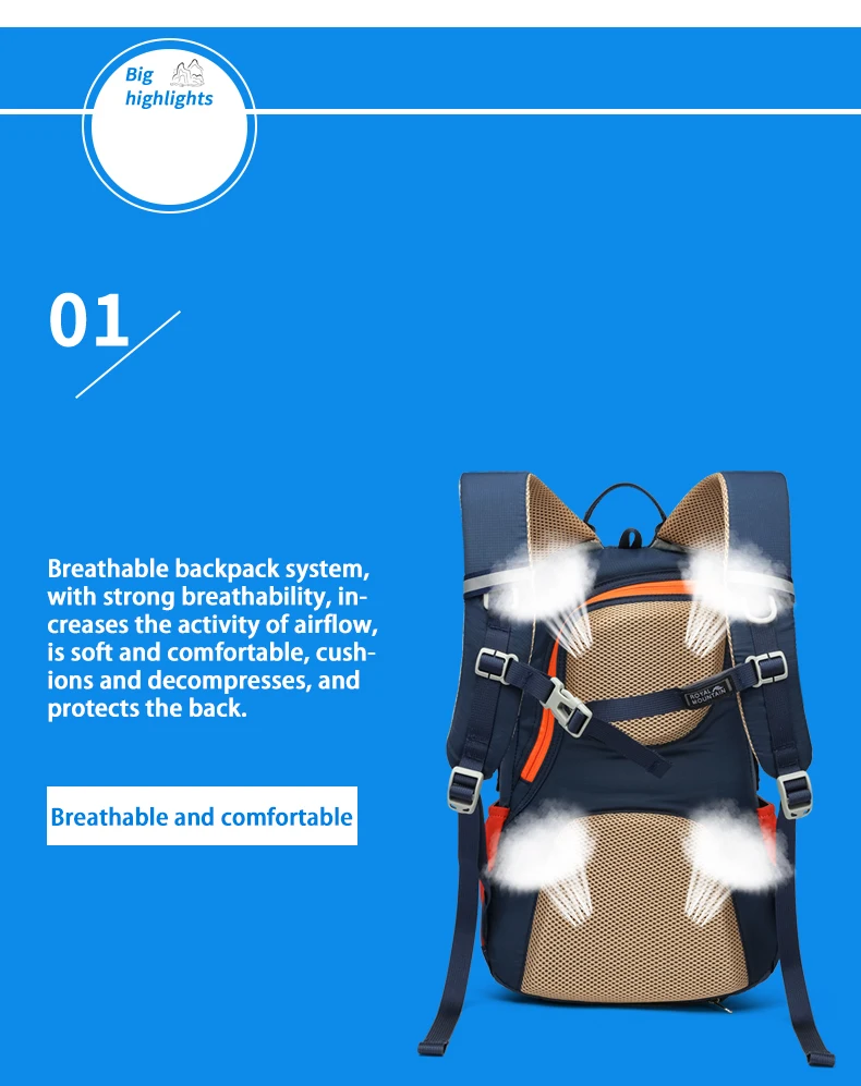 20L & 30L Auswahl Leichtgewichtiger Freizeitrucksack Unisex-Design mit Regenschutz Wasserabweisendes Gewebe Laptopfach – Detail 5