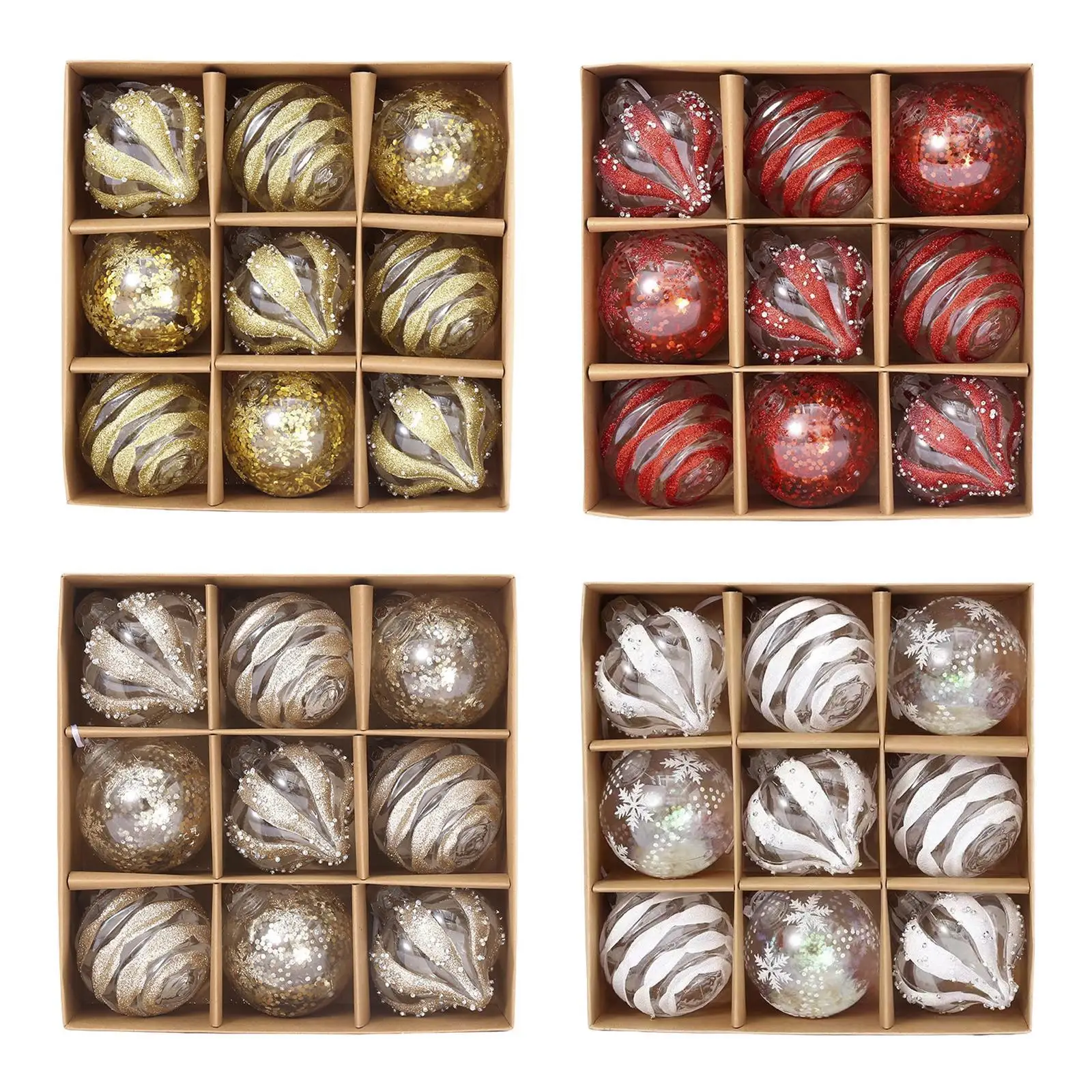 9Pcs Christmas Ball Ornaments Home Decor for Restaurant Celebration Holidays