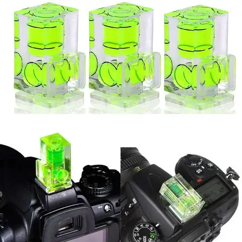 3PCS Hot 2 Axis Bubble Spirit Level Gradienter Camera Flash Hot Shoe For Canon Nikon For Sony Universal DSLR Camera Photography